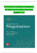 TEST BANK For Essentials of Negotiation&comma; 7th Edition by Roy Lewicki&comma; Bruce Barry&comma; Verified Chapters 1 - 12&comma; Complete Newest Version