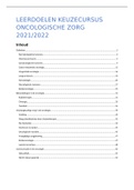 Samenvatting Leerdoelen Keuzecursus Oncologische Zorg &lpar;HU&rpar;