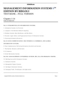 MANAGEMENT INFORMATION SYSTEMS 9TH EDITION BY BIDGOLI TEST BANK – FULL VERSION Chapters 1-14