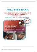 Test Bank for Pediatric Physical Examination&colon; An Illustrated Handbook 4th Edition by Karen G&period; Duderstadt & Victoria F&period; Keeton&vert;9780323831550&vert; All Chapters 1-19&vert;LATEST  UPDATE 2024 &vert;&vert; CRADE A&plus;