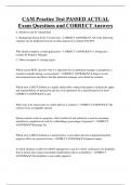 CAM  Bundled Exam Questions and CORRECT Answers