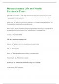 Massachusetts Life and Health Insurance Exam Questions and Answers well Explained Latest 2024&sol;2025 Update 100&percnt; Correct&period;