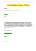 NR 509 APEA EXAM &ndash; ORTHO