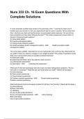 Nurs 333 Ch&period; 16 Exam Questions With Complete Solutions