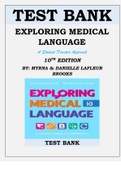 EXPLORING MEDICAL LANGUAGE- A Student-Directed Approach 10TH EDITION BY: MYRNA & DANIELLE LAFLEUR BROOKS TEST BANK 