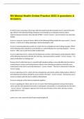 RN Mental Health Online Practice 2023 A questions & Answers&period;