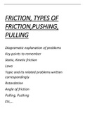FRICTION AND ITS TYPES,PULLING AND PUSHING,APPLICATIONS