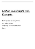 Motion in a Straight Line, Concept, Examples, Equations