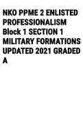 Exam (elaborations) NKO PPME 2 ENLISTED PROFESSIONALISM Block 1 SECTION 1 MILITARY FORMATIONS 