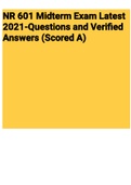 Exam (elaborations) NR 601 Midterm Exam Latest-Questions and Verified Answers (Scored A) 
