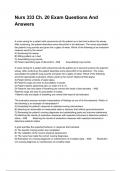 Nurs 333 Ch&period; 20 Exam Questions And Answers