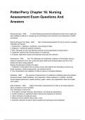 Potter&sol;Perry Chapter 16&colon; Nursing Assessment Exam Questions And Answers