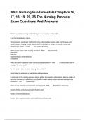 WKU Nursing Fundamentals Chapters 16&comma; 17&comma; 18&comma; 19&comma; 20&comma; 26 The Nursing Process Exam Questions And Answers