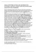 ISACA CERTIFIED IN RISK AND INFORMATION SYSTEMS CONTROL &lpar;CRISC&rpar; CERTIFICATION EXAM QUESTION AND ANSWERS