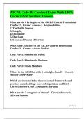 AICPA Code Of Conduct Exam With 100% Correct And Verified Answers