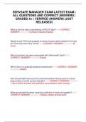 SERVSAFE MANAGER EXAM LATEST EXAM &vert; ALL QUESTIONS AND CORRECT ANSWERS &vert; GRADED A&plus; &vert; VERIFIED ANSWERS &lpar;JUST RELEASED&rpar;