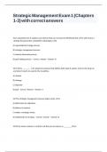 Strategic Management Exam 1 &lpar;Chapters 1-3&rpar; with correct answers&period;