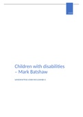 Samenvatting Children with Disabilities voor NVO Examen 3 (8,5 gehaald met deze samenvatting)