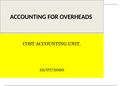 ACCOUNTING FOR OVERHEADS