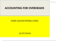ACCOUNTING FOR OVERHEADS