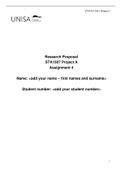 STA1507 Project a research proposal example 2021 unisa