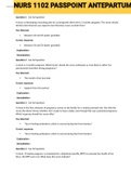 Exam &lpar;elaborations&rpar; NURS 1102 PASSPOINT ANTEPARTUM 