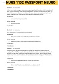 Exam &lpar;elaborations&rpar; NURS 1102 PASSPOINT NEURO 