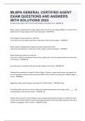 MLBPA GENERAL CERTIFIED AGENT EXAM QUESTIONS AND ANSWERS WITH SOLUTIONS 2024