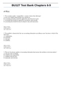 BU127 ACCOUNTING Test Bank Chapters 6-9 Questions And Answers (Latest Update) 2020/2021