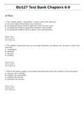 BU127 ACCOUNTING Test Bank Chapters 6-9 Questions And Answers &lpar;Latest Update&rpar; 2020&sol;2021