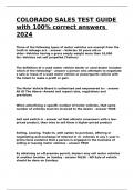 COLORADO SALES TEST GUIDE with 100&percnt; correct answers 2024