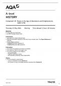 AQA A-level HISTORY 7042&sol;1E Component 1E Russia in the Age of Absolutism and Enlightenment&comma; 1682&ndash;1796  May 2024 Questions Paper
