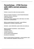 Parasitology - VTNE Review with 100&percnt; correct answers 2024
