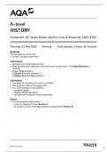 AQA A-level HISTORY 7042&sol;1D Component 1D Stuart Britain and the Crisis of Monarchy&comma; 1603&ndash;1702 May 2024 Questions Paper