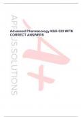 Advanced Pharmacology NSG 533 WITH CORRECT ANSWERS