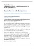 Ans to Que For Essentials of Organizational Behavior&comma; Third Edition Scandura