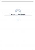 NUR 210 FINAL EXAM 2024 WITH 100&percnt;  ACCURATE ANSWERS