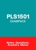 PLS1502 Latest Exam Bundle - Includes NOtes, Essays, QuestionsPACK, Tut201 Letters (Updated for 2023)