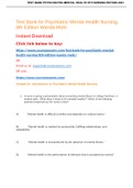 Exam (elaborations) TEST BANK Psychiatric-Mental Health Nursing 8th edition by VIDEBECK