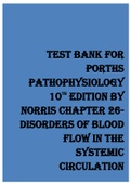 Porth’s Pathophysiology 10th Edition Norris CH 26 Test Bank(COMPLETE CHAPTER QUESTIONS  AND ANSWERS)(A+GRADED)