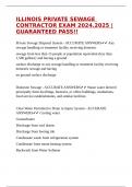 ILLINOIS PRIVATE SEWAGE CONTRACTOR EXAM 2024&period;2025 &vert;GUARANTEED PASS&excl;&excl;