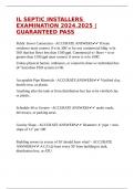 IL SEPTIC INSTALLERS EXAMINATION 2024&period;2025 &vert;GUARANTEED PASS