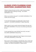 ILLINOIS STATE PLUMBING EXAM QUESTIONS &vert;GUARANTEDD PASS