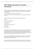 MFT Written Questions Correctly Answered&period;