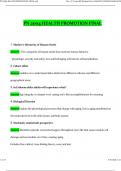 PN 2004 HEALTH PROMOTION FINAL EXAM Latest 2026 Actual Questions and Verified Answers &lpar;2026 &sol; 2027&rpar; A&plus; Grade 100&percnt; Guarantee Verified by Experts
