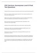 CDC Services Journeyman Level 5 Final Test Questions with 100&percnt; correct answers