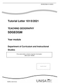 SDGEOGM Tutorial Letter 101/0/2021 TEACHING GEOGRAPHY SDGEOGM 