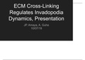 ECM Cross-Linking Regulates Invadopodia Dynamics, Presentation