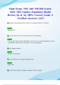 Final Exam&colon; NSG 440&sol; NSG440 &lpar;Latest 2024&sol; 2025 Update&rpar; Population Health Review&vert; Qs & As&vert; 100&percnt; Correct&vert; Grade A &lpar;Verified Answers&rpar;- GCU