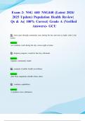 Exam 2&colon; NSG 440&sol; NSG440 &lpar;Latest 2024&sol; 2025 Update&rpar; Population Health Review&vert; Qs & As&vert; 100&percnt; Correct&vert; Grade A &lpar;Verified Answers&rpar;- GCU